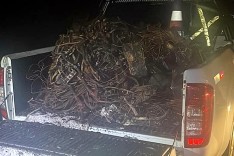Operação da PM resulta em 600 quilos de cobre furtado da Vale, recuperado e moto e carro apreendido nos Gatos em Itabira
