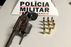 PM prende suspeito com revolver e munições depois de denuncia no bairro Madre Maria de Jesus em Itabira