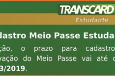 Cadastro Meio Passe Estudantil renovação vai até dia 15 deste mês 
