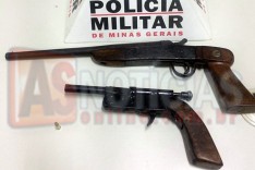 PM de Barão de Cocais apreende adolescente e duas armas de fogo no bairro Dois Irmãos 