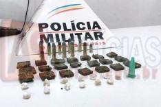 Mais uma vez a ROCCA localizou e apreendeu drogas e munições no bairro Nova Vista em Itabira
