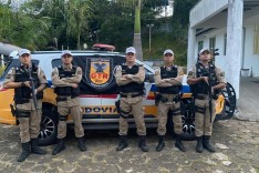 Rodoviários do GTR prende condutor com carro clonado, drogas juntamente com um menor na MG-129 em Itabira