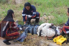 Motociclista desvia de cachorro e acaba se acidentando no loteamento Vale do Sol 
