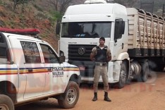 Caminhão tomado de assalto em Bela Vista de Minas é localizado no Ribeirão São José em Itabira