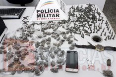 PM de Barão de Cocais realiza operação e apreende grande quantidade de drogas e realiza prisão do autor