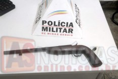 PM durante operação de combate a criminalidade apreende garrucha em Barão de Cocais 
