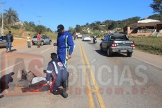 Motociclista sofre fratura ao colidir moto contra um Fiat Uno no Barro Branco em Itabira