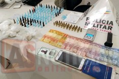 PM apreende drogas, munições e dinheiro em casa onde aconteceria baile Funk no bairro Nova Vista