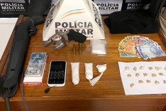PM prende individuos apreende drogas e arma em Barão de Cocais