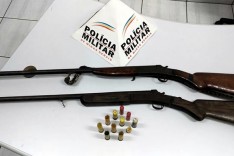 PM apreende duas armas de fogo na localidade rural de Vargem dos Couto em Itabira