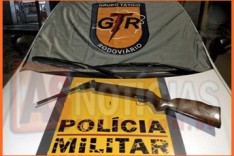 Grupo Tático Rodoviário GTR apreende espingarda na rodovia MG-129 em Itabira