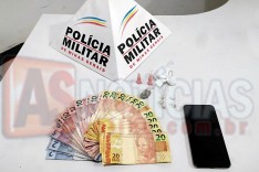 ROCCA prende suspeito e apreende drogas e dinheiro no bairro Madre Maria de Jesus em Itabira 