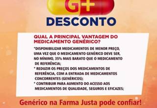 Super Promoção Terça G (Genérico) com descontos imperdíveis da Farma Justa