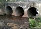 A Prefeitura de Catas Altas realizou este mês de agosto uma limpeza nos tubos de aço corrugado que ficam embaixo da ponte sobre o rio Maquine