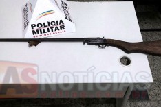 PM de Barão de Cocais apreende espingarda durante operação de combate a caça predatória em Sitio abandonado