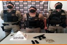 Polícia Militar de Alvinópolis apreende arma de fogo e prende dois suspeitos