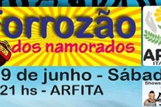 Forrozão dos namorados dia 9 de junho em prol da APAE Itabira