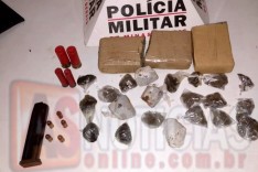ROCCA mais uma vez apreende drogas , munições no bairro Jardim das Oliveiras em Itabira