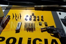 Rodoviários GTR apreendem armas e drogas na rodovia LMG-779 estrada do Forninho 