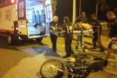 Motociclista fica ferido após colisão contra veiculo na rotatória da Avenida Cristina Gazire 