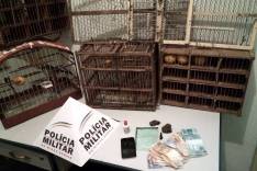 PM de Passabém prende suspeitos por trafico de drogas e apreende pássaros da fauna silvestre 