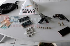 PM prende dois suspeitos com pistola revolver droga e munições durante operação em Itabira