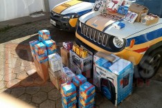 Grupo Tático Rodoviário (GTR) recupera grande quantidade de produtos roubados de caminhão em Antônio Dias na MG-434 