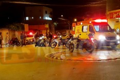 Mulher é atropelada por uma moto de entrega de sanduíches no bairro Major Lage 