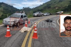 Motociclista morre ao invadir contramão e colidir contra Gol na rodovia AMG-1205 em Ferros 